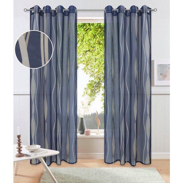 OTTO home Gardine Dimona, Ösen, transparent, 2er-Set (2 St), Ösen, transparent, Voile, 2er-Set, transparent, Voile, Polyester