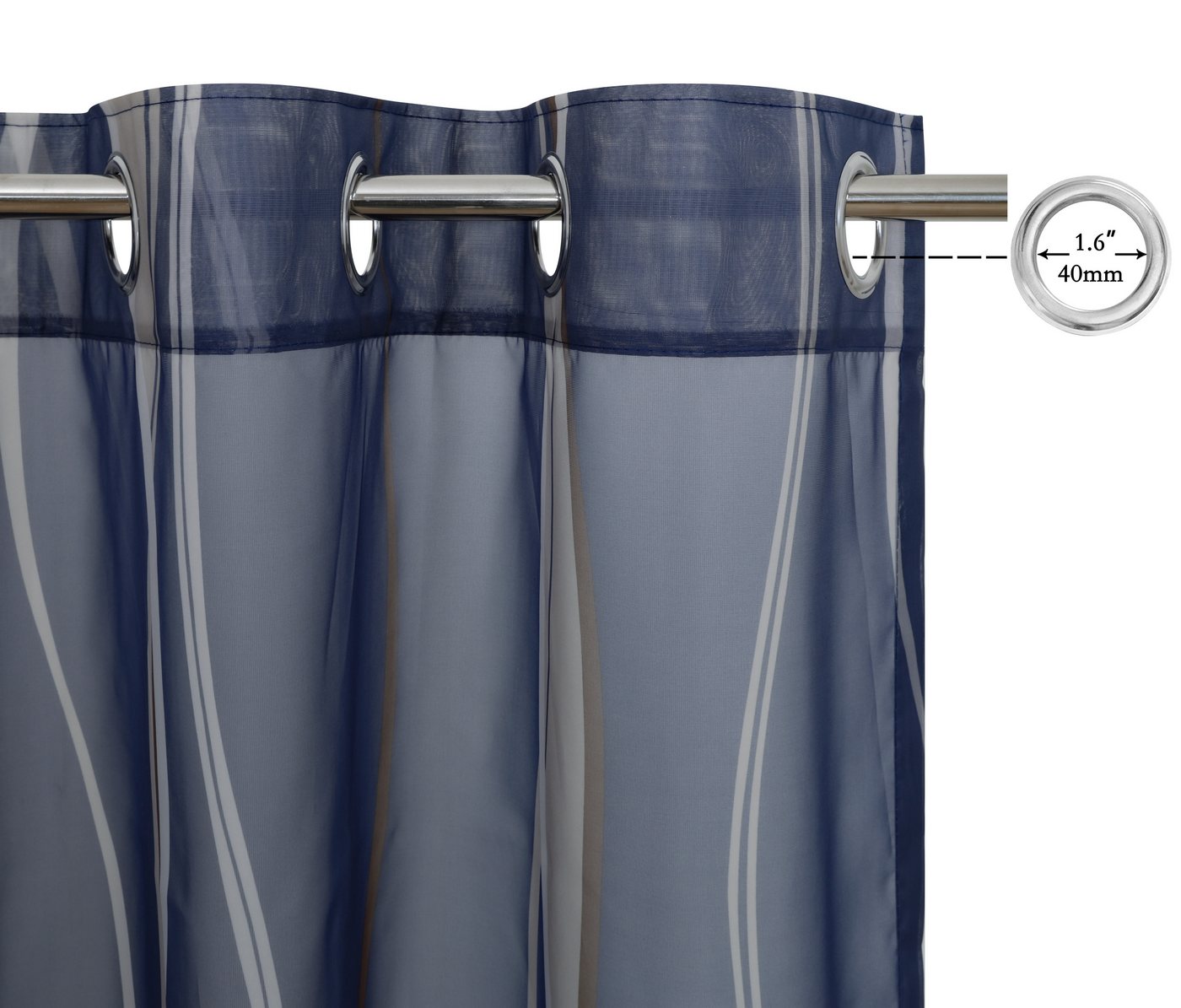OTTO home Gardine Dimona, Ösen, transparent, 2er-Set (2 St), Ösen, transparent, Voile, 2er-Set, transparent, Voile, Polyester – Bild 3 von 5