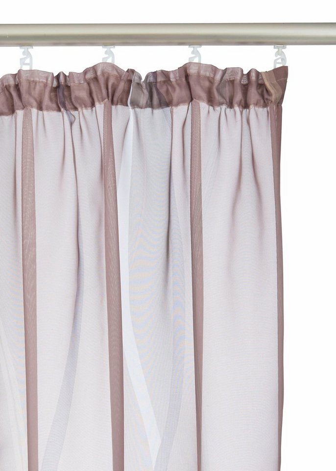OTTO home Gardine Dimona, 2er-Set, transparent, Kräuselband, Wellenmotiv (2 St), Kräuselband, transparent, Voile, 2er-Set, transparent, Voile, Polyester – Bild 4 von 5