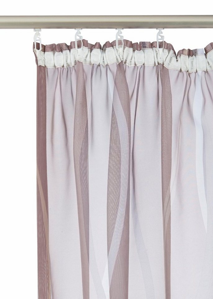 OTTO home Gardine Dimona, 2er-Set, transparent, Kräuselband, Wellenmotiv (2 St), Kräuselband, transparent, Voile, 2er-Set, transparent, Voile, Polyester – Bild 5 von 5