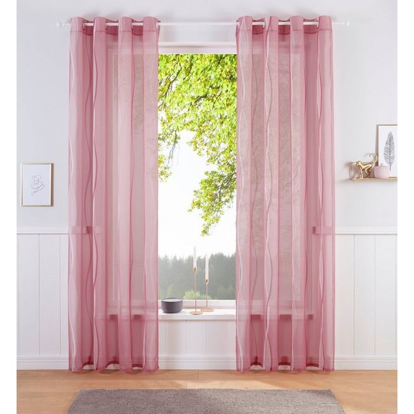 OTTO home Gardine Dimona, Ösen, transparent, 2er-Set (2 St), Ösen, transparent, Voile, 2er-Set, transparent, Voile, Polyester