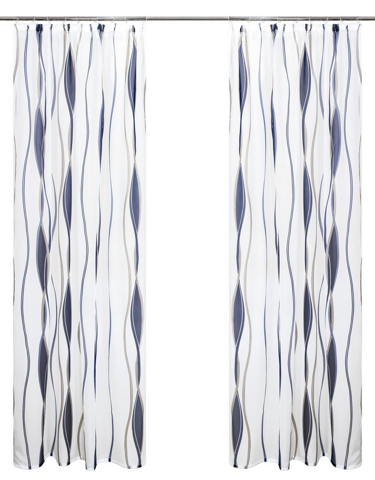 OTTO home Gardine Dimona, 2er-Set, Kräuselband, transparent, Wellenmotiv (2 St), Kräuselband, transparent, Voile, 2er-Set, Bestseller, Polyester, Wellen – Bild 2 von 5