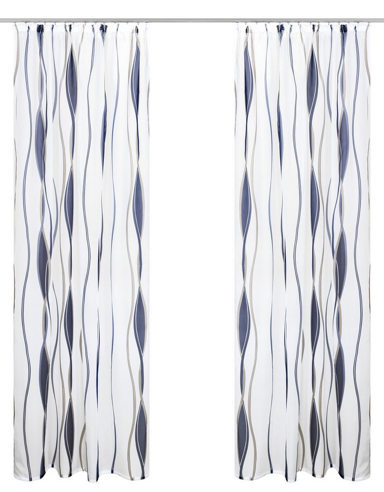 OTTO home Gardine Dimona, 2er-Set, Kräuselband, transparent, Wellenmotiv (2 St), Kräuselband, transparent, Voile, 2er-Set, Bestseller, Polyester, Wellen – Bild 3 von 5