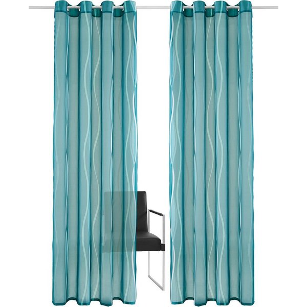 OTTO home Gardine Dimona, Ösen, transparent, 2er-Set (2 St), Ösen, transparent, Voile, 2er-Set, transparent, Voile, Polyester