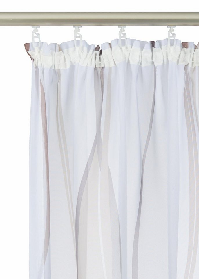 OTTO home Gardine Dimona, 2er-Set, Kräuselband, transparent, Wellenmotiv (2 St), Kräuselband, transparent, Voile, 2er-Set, Bestseller, Polyester, Wellen – Bild 5 von 5
