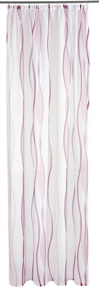 OTTO home Gardine Dimona, 2er-Set, Kräuselband, transparent, Wellenmotiv (2 St), Kräuselband, transparent, Voile, 2er-Set, Bestseller, Polyester, Wellen – Bild 4 von 5