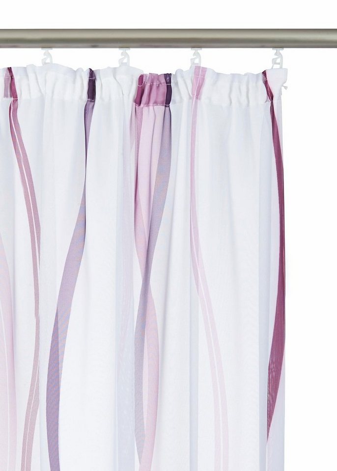 OTTO home Gardine Dimona, 2er-Set, Kräuselband, transparent, Wellenmotiv (2 St), Kräuselband, transparent, Voile, 2er-Set, Bestseller, Polyester, Wellen – Bild 5 von 5