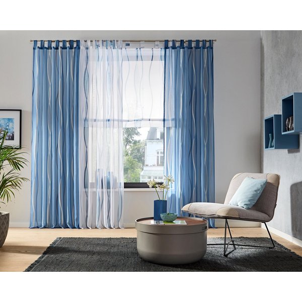 OTTO home Gardine DIMONA, 2er-Set, Schlaufen, transparent, Wellen (2 St), Schlaufen, transparent, Voile, 2-er Set, Voile, Polyester, Wellen