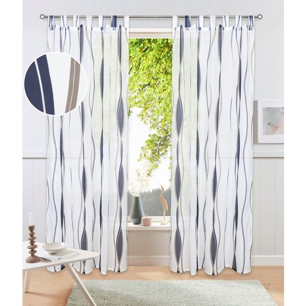 OTTO home Gardine DIMONA, 2er-Set, Schlaufen, transparent, Wellen (2 St), Schlaufen, transparent, Voile, 2-er Set, Voile, Polyester, Wellen