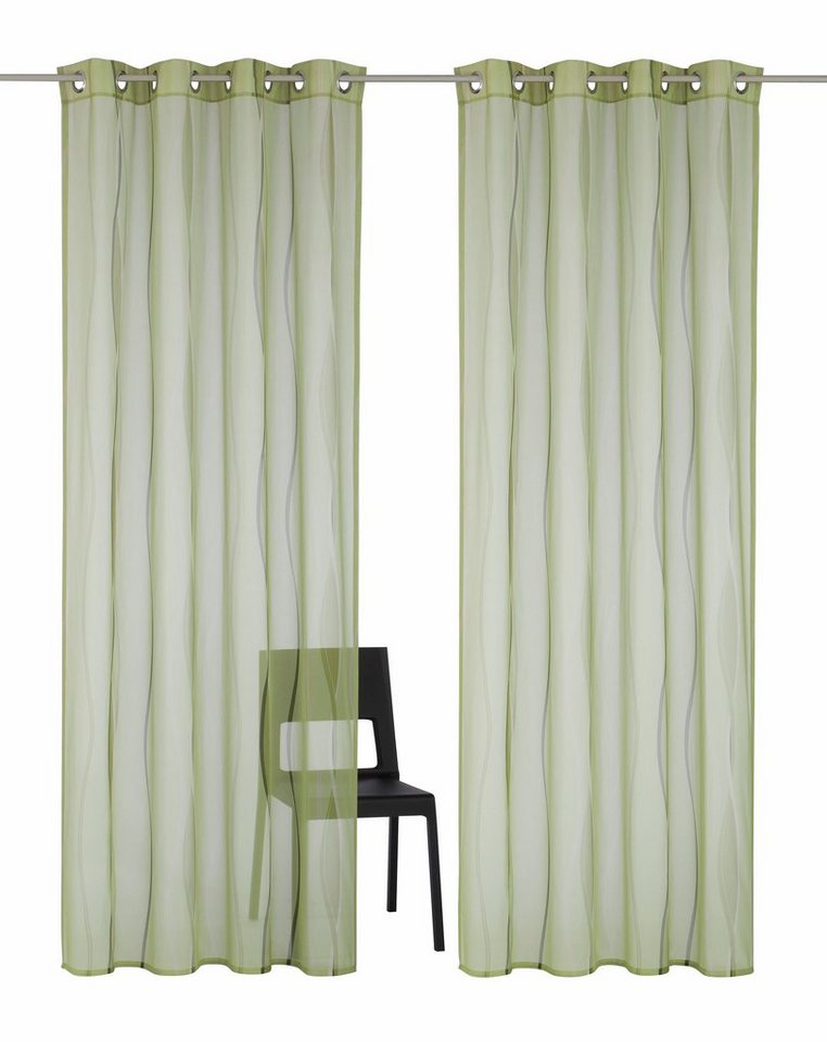 OTTO home Gardine Dimona, Ösen, transparent, 2er-Set (2 St), Ösen, transparent, Voile, 2er-Set, transparent, Voile, Polyester – Bild 2 von 5