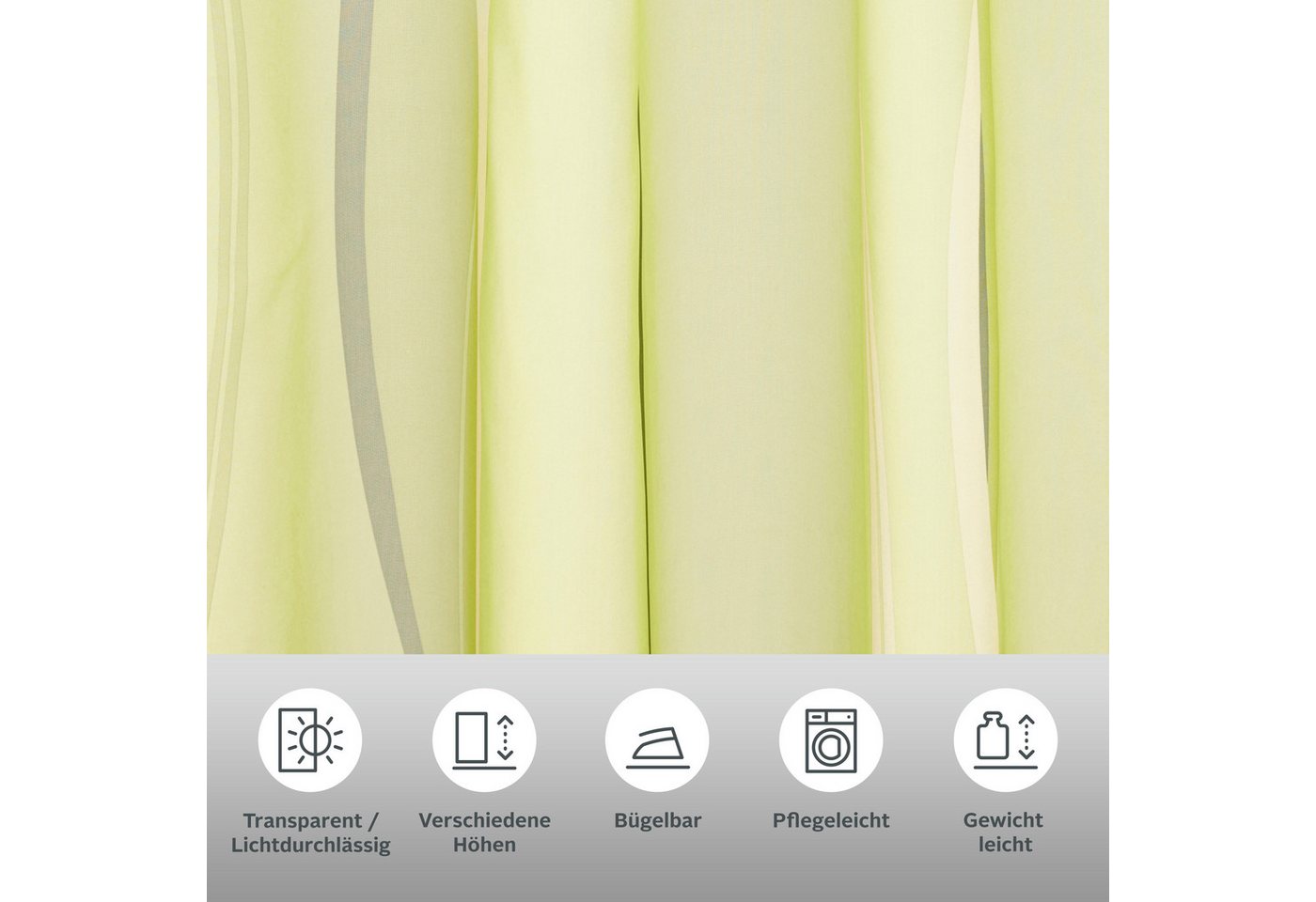 OTTO home Gardine Dimona, Ösen, transparent, 2er-Set (2 St), Ösen, transparent, Voile, 2er-Set, transparent, Voile, Polyester – Bild 3 von 5