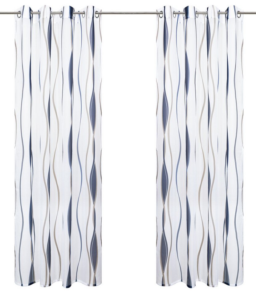 OTTO home Gardine Dimona, 2er- Set, transparent, Wellen (2 St), Ösen, transparent, Voile, 2-er Set, transparent, Voile, Polyester, Wellen – Bild 2 von 5