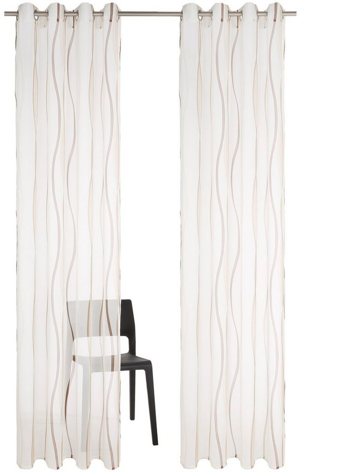 OTTO home Gardine Dimona, 2er- Set, transparent, Wellen (2 St), Ösen, transparent, Voile, 2-er Set, transparent, Voile, Polyester, Wellen – Bild 2 von 5