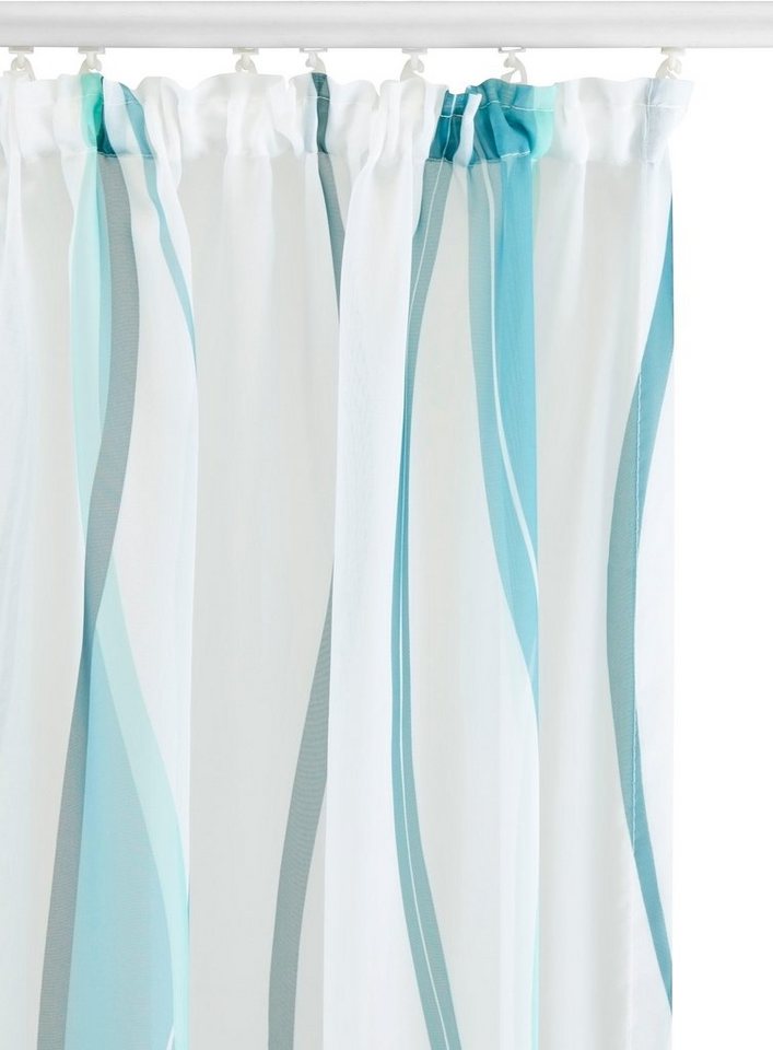 OTTO home Gardine Dimona, 2er-Set, Kräuselband, transparent, Wellenmotiv (2 St), Kräuselband, transparent, Voile, 2er-Set, Bestseller, Polyester, Wellen – Bild 4 von 5