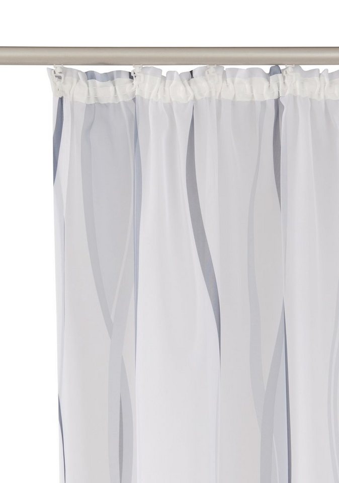 OTTO home Gardine Dimona, 2er-Set, Kräuselband, transparent, Wellenmotiv (2 St), Kräuselband, transparent, Voile, 2er-Set, Bestseller, Polyester, Wellen – Bild 5 von 5
