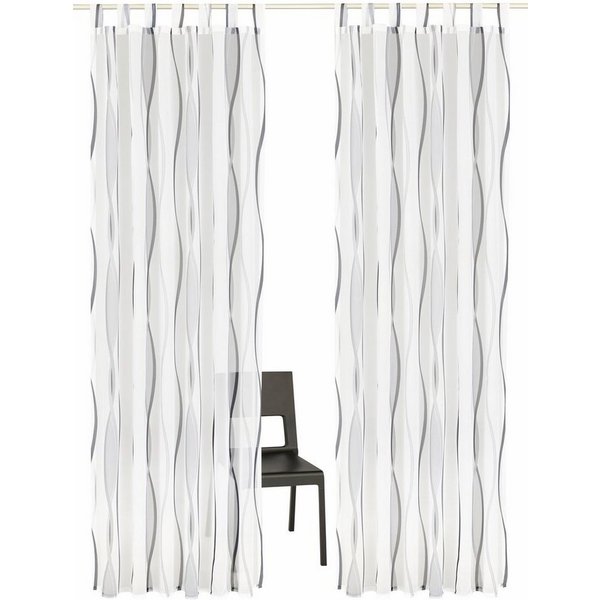 OTTO home Gardine DIMONA, 2er-Set, Schlaufen, transparent, Wellen (2 St), Schlaufen, transparent, Voile, 2-er Set, Voile, Polyester, Wellen
