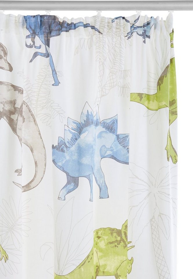 OTTO home Gardine DINO, 1 Stück, Kräuselband, halbtransparent, Kindergardine (1 St), Kräuselband, halbtransparent, Polyester, Kindergardine, einseitig mit Dinos – Bild 4 von 5