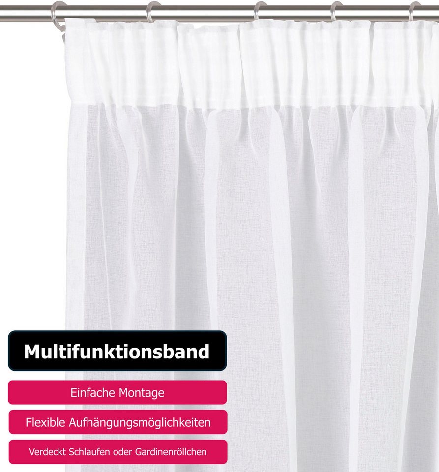 OTTO home Gardine Dolly, 1 Stück, Multifunktionsband, transparent (1 St), Multifunktionsband, transparent, Transparent, Gewebt, Polyester, extra Breite ab 3 Met – Bild 4 von 5