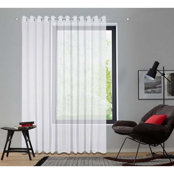 OTTO home Gardine Dolly, 1er-Set, transparent gewebt, Ösen (1 St), Ösen, transparent, gewebt, Polyester, extra Breite ab 3 Meter