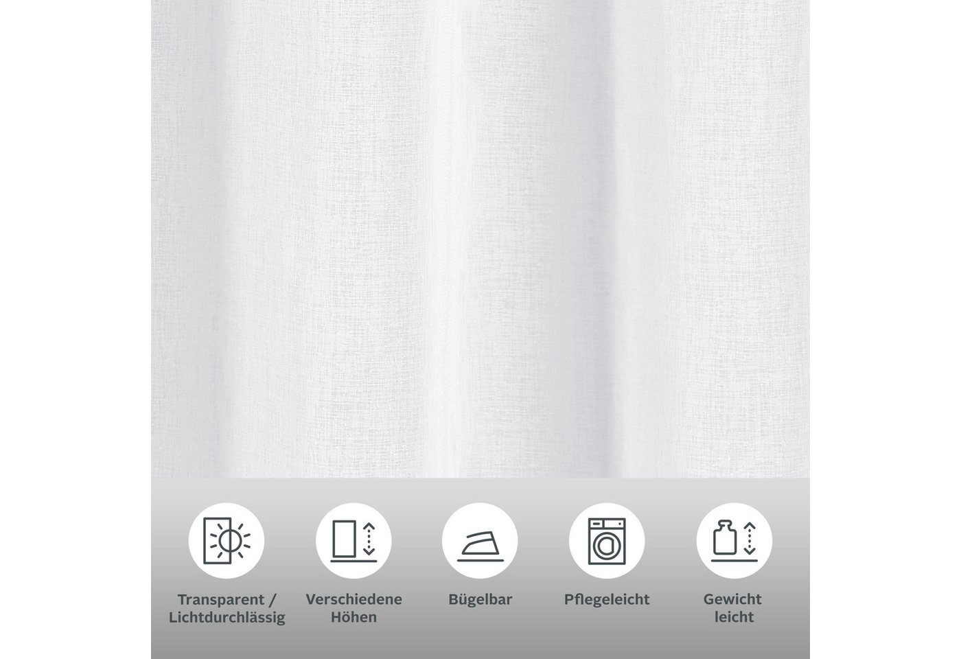 OTTO home Gardine Dolly, 1er-Set, transparent gewebt, Ösen (1 St), Ösen, transparent, gewebt, Polyester, extra Breite ab 3 Meter – Bild 3 von 5
