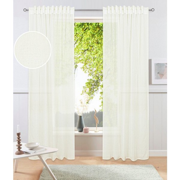 OTTO home Gardine Dolly, 1er- und 2er-Set, transparent, Multiband (1 St), Multifunktionsband, transparent, gewebt, Polyester
