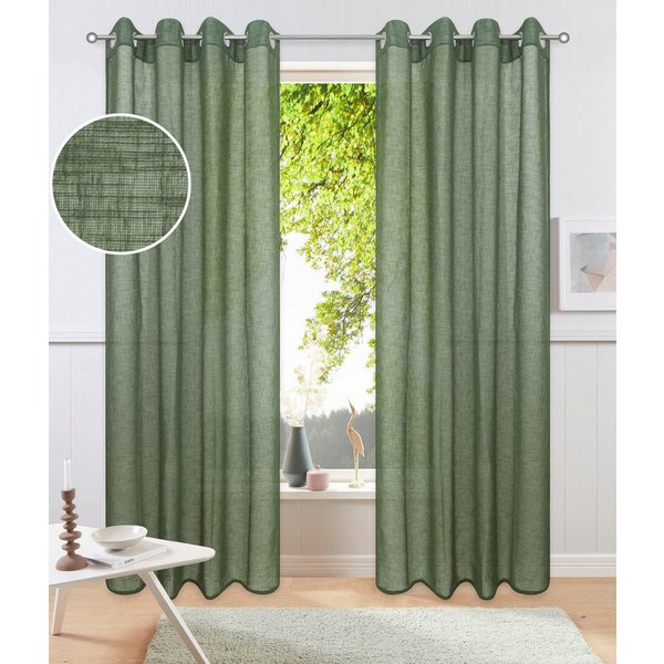 OTTO home Gardine Fiete, 1 Stück, halbtransparent, leinen Optik (1 St), Ösen, halbtransparent, Leinen Optik, monochrom, basic, pflegeleicht, verschiedene Größen