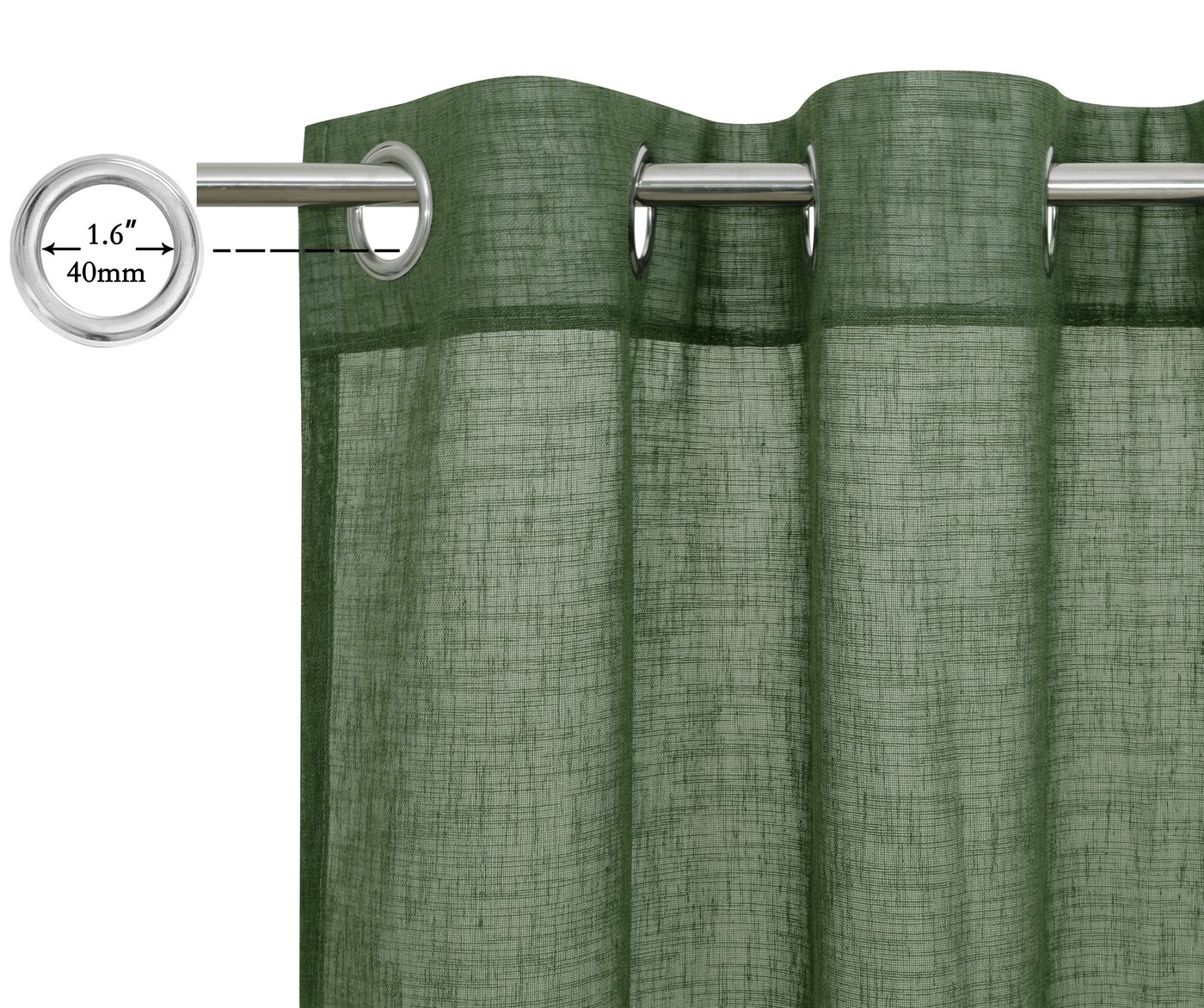OTTO home Gardine Fiete, 1 Stück, halbtransparent, leinen Optik (1 St), Ösen, halbtransparent, Leinen Optik, monochrom, basic, pflegeleicht, verschiedene Größen – Bild 3 von 5
