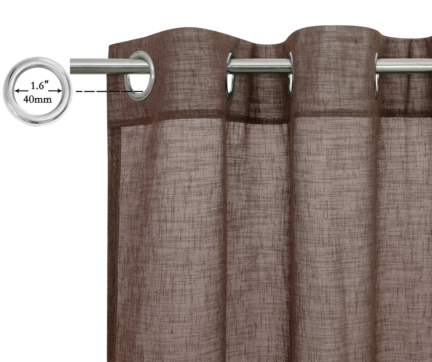 OTTO home Gardine Fiete, 1 Stück, halbtransparent, leinen Optik (1 St), Ösen, halbtransparent, Leinen Optik, monochrom, basic, pflegeleicht, verschiedene Größen – Bild 3 von 5