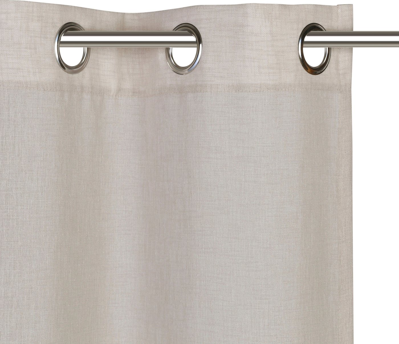 OTTO home Gardine Fiete, 1 Stück, halbtransparent, leinen Optik (1 St), Ösen, halbtransparent, Leinen Optik, monochrom, basic, pflegeleicht, verschiedene Größen – Bild 3 von 5