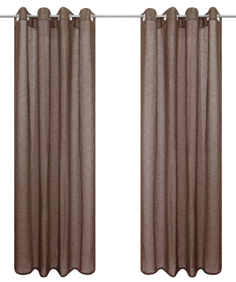 OTTO home Gardine Fiete, 1 Stück, halbtransparent, leinen Optik (1 St), Ösen, halbtransparent, Leinen Optik, monochrom, basic, pflegeleicht, verschiedene Größen – Bild 2 von 5