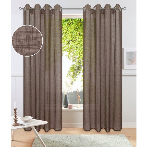 OTTO home Gardine Fiete, 1 Stück, halbtransparent, leinen Optik (1 St), Ösen, halbtransparent, Leinen Optik, monochrom, basic, pflegeleicht, verschiedene Größen