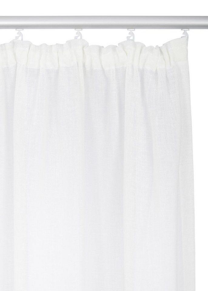 OTTO home Gardine Fiete, 1 Stück, Leinen Optik, halbtransparent, Kräuselband (1 St), Kräuselband, halbtransparent, Leinen Optik, Sichtschutz, halbtransparent, e – Bild 3 von 5