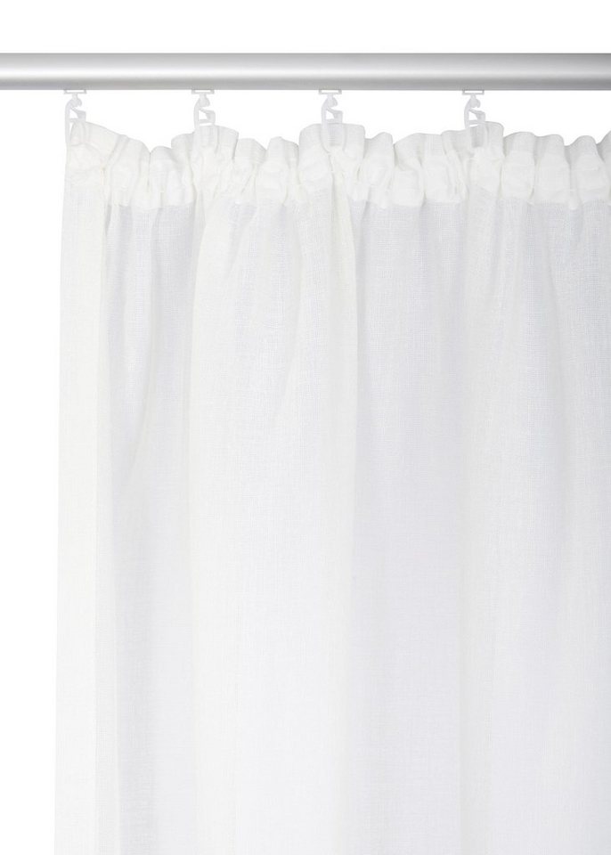 OTTO home Gardine Fiete, 1 Stück, Leinen Optik, halbtransparent, Kräuselband (1 St), Kräuselband, halbtransparent, Leinen Optik, Sichtschutz, halbtransparent, e – Bild 4 von 5