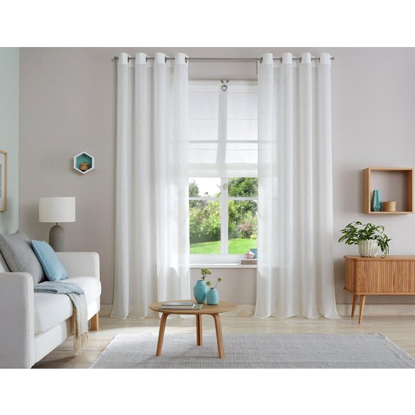 OTTO home Gardine Fiete, 1 Stück, halbtransparent, leinen Optik (1 St), Ösen, halbtransparent, Leinen Optik, monochrom, basic, pflegeleicht, verschiedene Größen