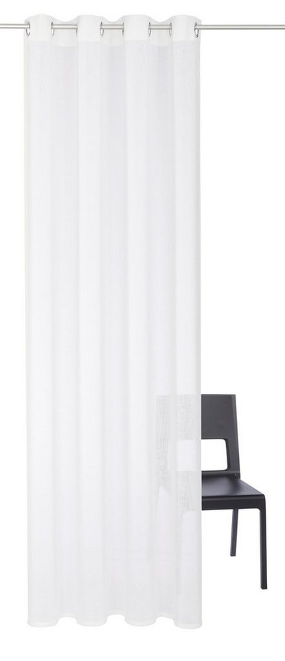 OTTO home Gardine Fiete, 1 Stück, halbtransparent, leinen Optik (1 St), Ösen, halbtransparent, Leinen Optik, monochrom, basic, pflegeleicht, verschiedene Größen – Bild 2 von 5