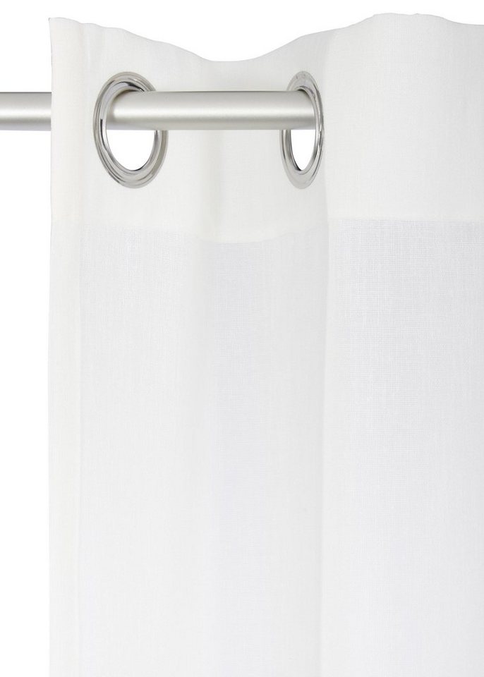 OTTO home Gardine Fiete, 1 Stück, halbtransparent, leinen Optik (1 St), Ösen, halbtransparent, Leinen Optik, monochrom, basic, pflegeleicht, verschiedene Größen – Bild 4 von 5