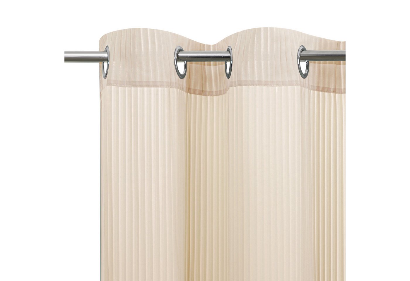 OTTO home Gardine Fritty, 2 Stück mit Ösen, transparent, Längstsreifen (2 St), Ösen, transparent, Ausbrenner, Ösen, transparent, Pflegeleicht, elegante Längstst – Bild 5 von 5