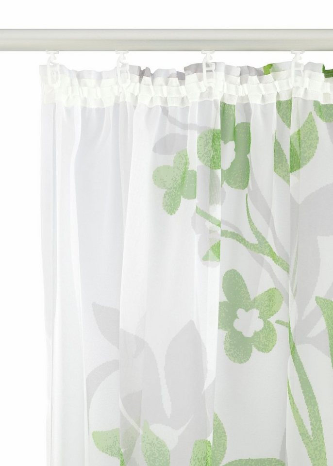 OTTO home Gardine Ina, 2er-Set, transparent, einseitig bedruckt (2 St), Kräuselband, transparent, Voile, transparent, 2-er Set, einseitig bedruckt, Voile – Bild 5 von 5