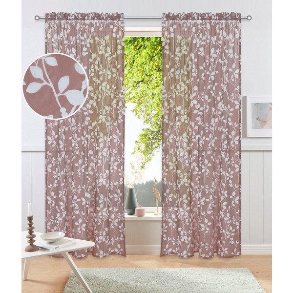 OTTO home Gardine Issoire (1 St), Stangendurchzug, transparent, Wohnzimmer, Schlafzimmer, Esszimmer, gemustert, modern