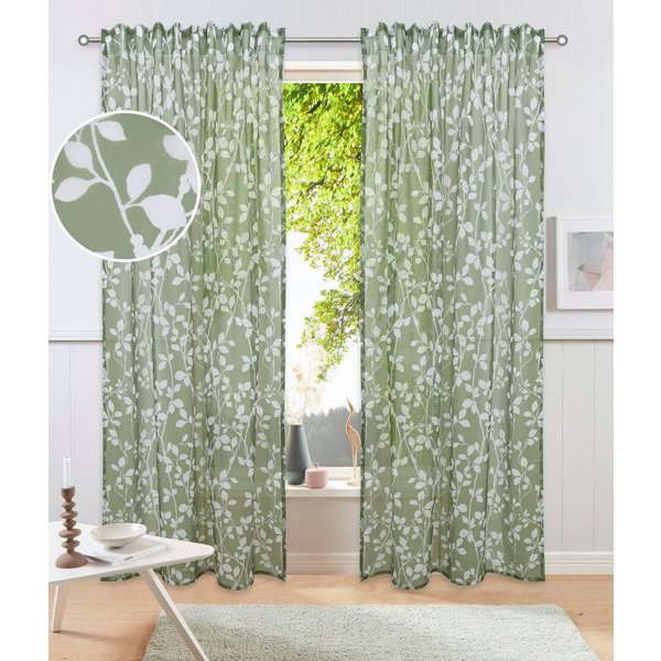 OTTO home Gardine Issoire (1 St), Multifunktionsband, transparent, Wohnzimmer, Schlafzimmer, Esszimmer, gemustert und halbtransparent