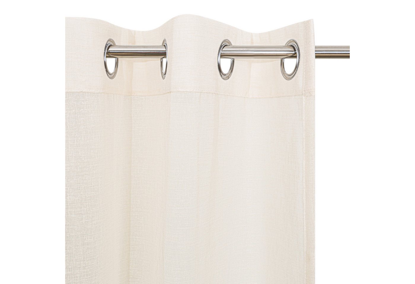 OTTO home Gardine Kyllo (2 St), Ösen, halbtransparent, Polyester, Leinen-Look, halbtransparent, Ösen- Aufhängung, Pflegeleicht – Bild 4 von 5