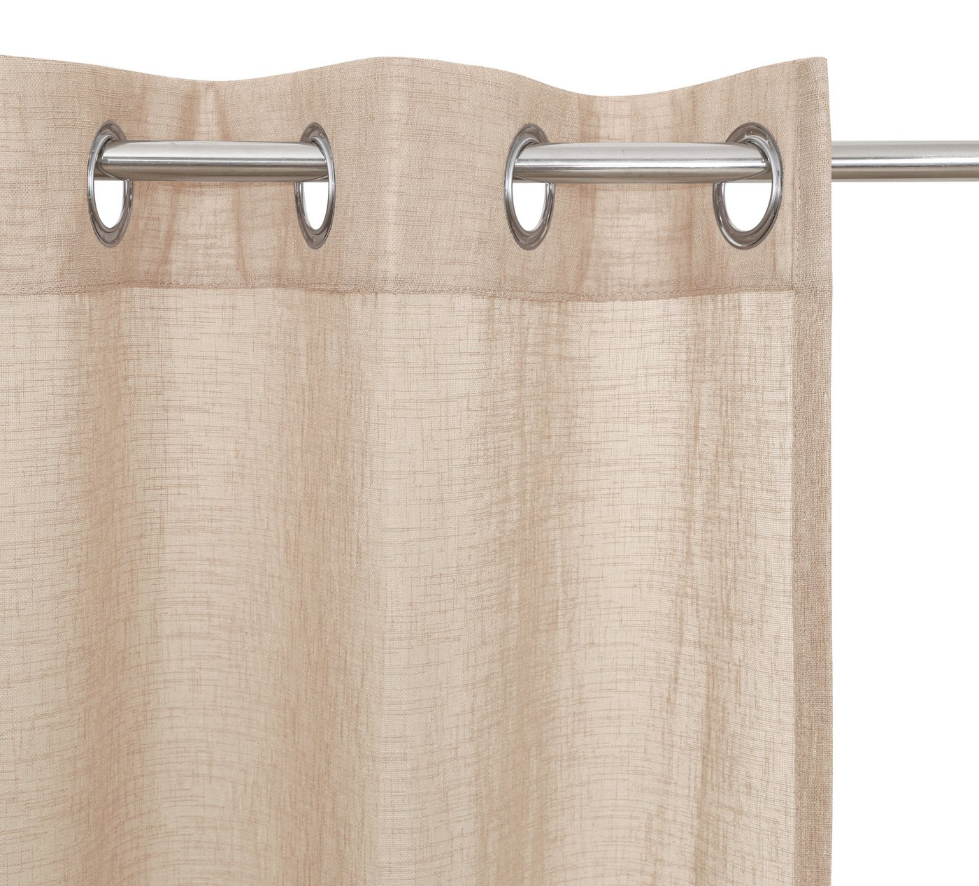 OTTO home Gardine Kyllo (2 St), Ösen, halbtransparent, Polyester, Leinen-Look, halbtransparent, Ösen- Aufhängung, Pflegeleicht – Bild 4 von 5