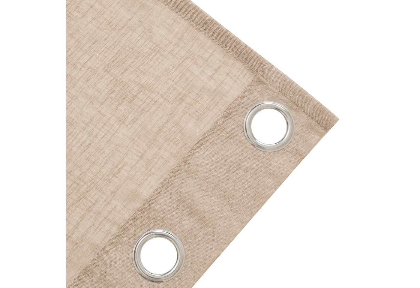 OTTO home Gardine Kyllo (2 St), Ösen, halbtransparent, Polyester, Leinen-Look, halbtransparent, Ösen- Aufhängung, Pflegeleicht – Bild 5 von 5