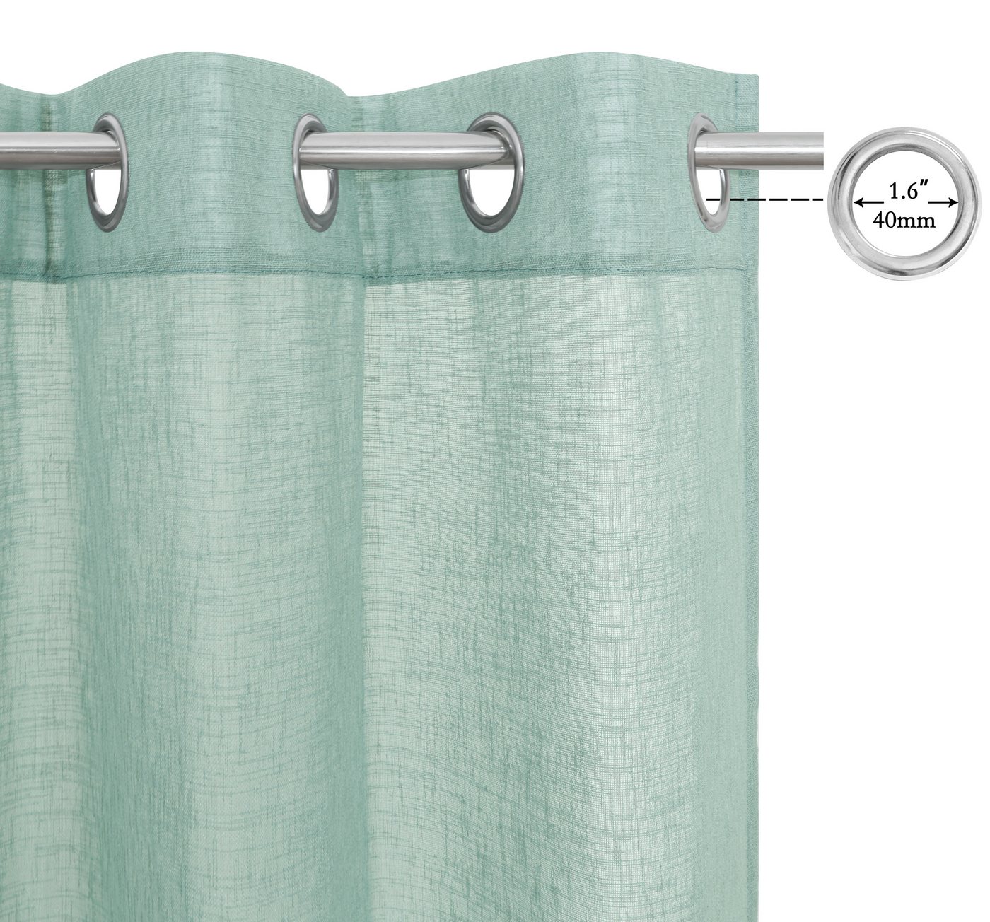OTTO home Gardine Kyllo (2 St), Ösen, halbtransparent, Polyester, Leinen-Look, halbtransparent, Ösen- Aufhängung, Pflegeleicht – Bild 3 von 5
