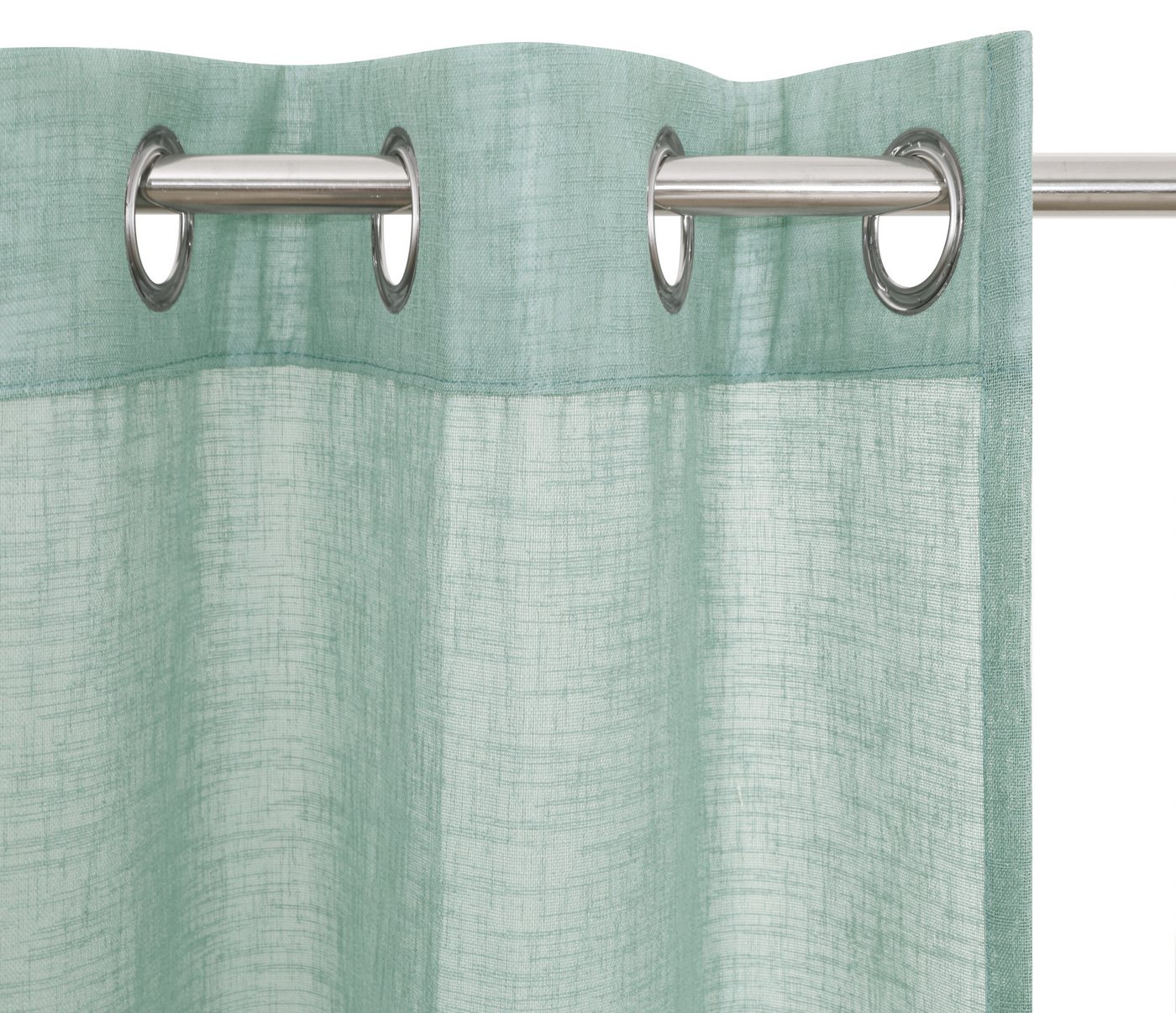 OTTO home Gardine Kyllo (2 St), Ösen, halbtransparent, Polyester, Leinen-Look, halbtransparent, Ösen- Aufhängung, Pflegeleicht – Bild 4 von 5