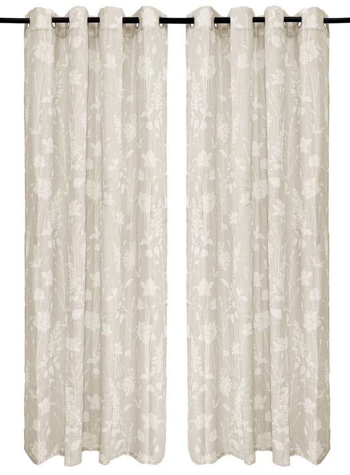 OTTO home Gardine Linnah, 1 Stück, halbtransparent, (1 St), Ösen, halbtransparent, Polyester, halbtransparent, strukturiert, Wohnzimmer, Schlafzimmer, Esszimmer – Bild 2 von 5
