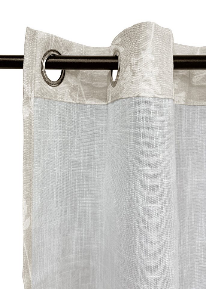 OTTO home Gardine Linnah, 1 Stück, halbtransparent, (1 St), Ösen, halbtransparent, Polyester, halbtransparent, strukturiert, Wohnzimmer, Schlafzimmer, Esszimmer – Bild 5 von 5