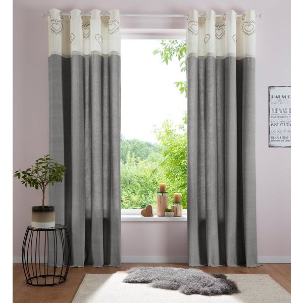 OTTO home Gardine Louis (1 St), Ösen, halbtransparent, halbtransparent, aus Bio-Baumwolle, einseitig bedruckt