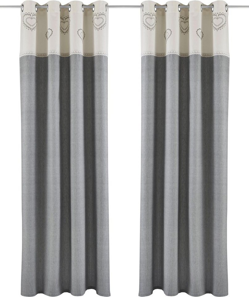 OTTO home Gardine Louis (1 St), Ösen, halbtransparent, halbtransparent, aus Bio-Baumwolle, einseitig bedruckt – Bild 2 von 5