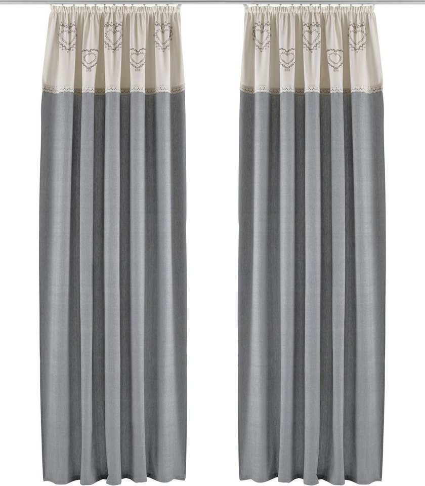 OTTO home Gardine Louis (1 St), Kräuselband, halbtransparent, halbtransparent, aus Bio-Baumwolle, einseitig bedruckt – Bild 2 von 5